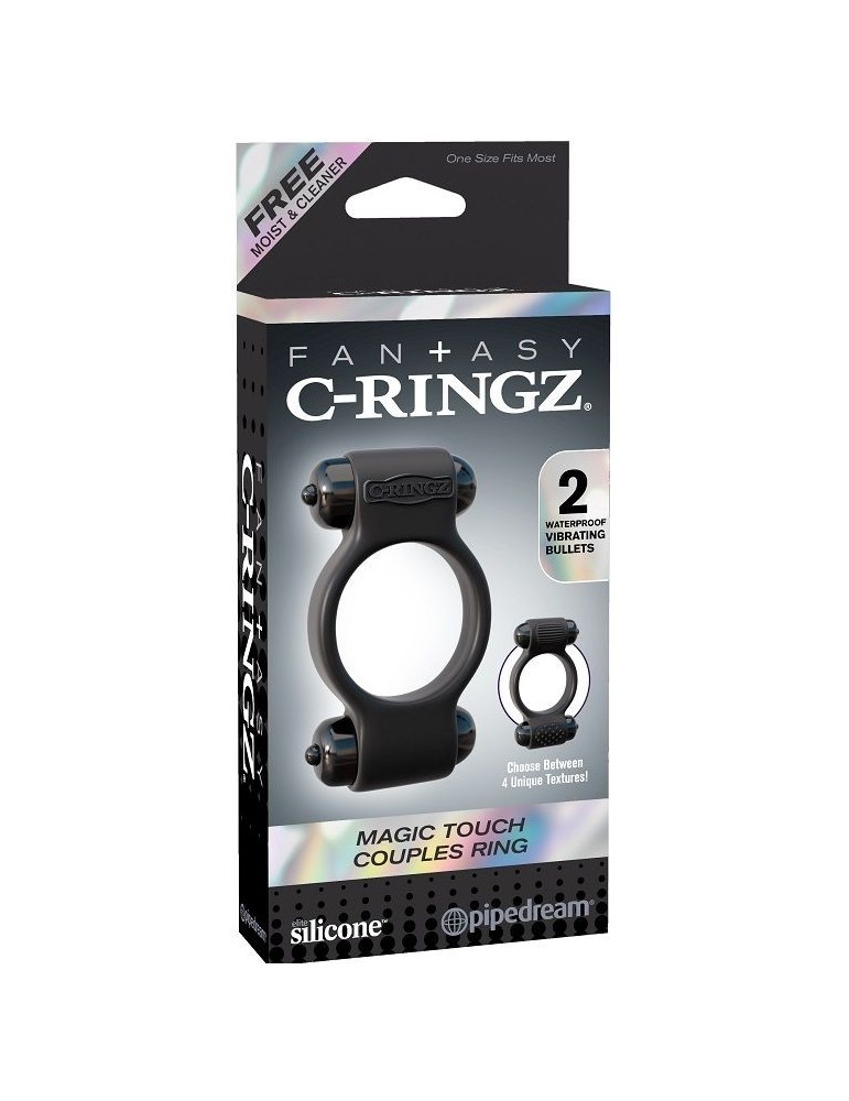 fantasy c-ringz magic double ring silicone vibrator noir