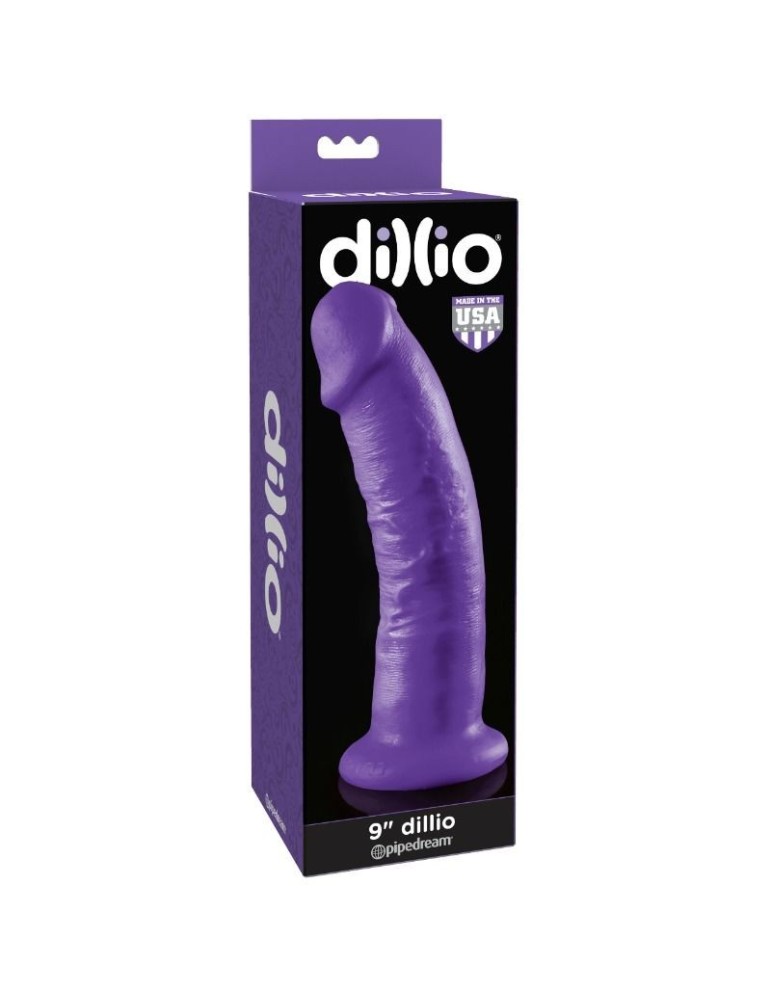 gode dillio avec ventouse lilas 22,9 cm