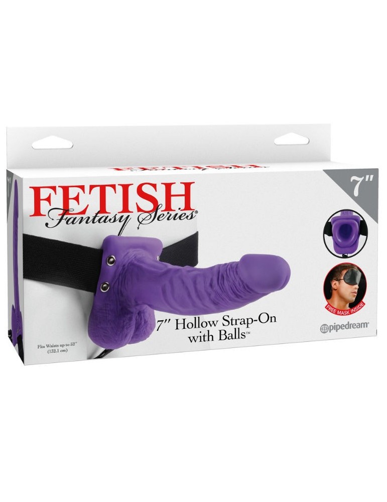 harnais fétiche fantasy series 7 "avec testicules creux homme 17,8 cm violet