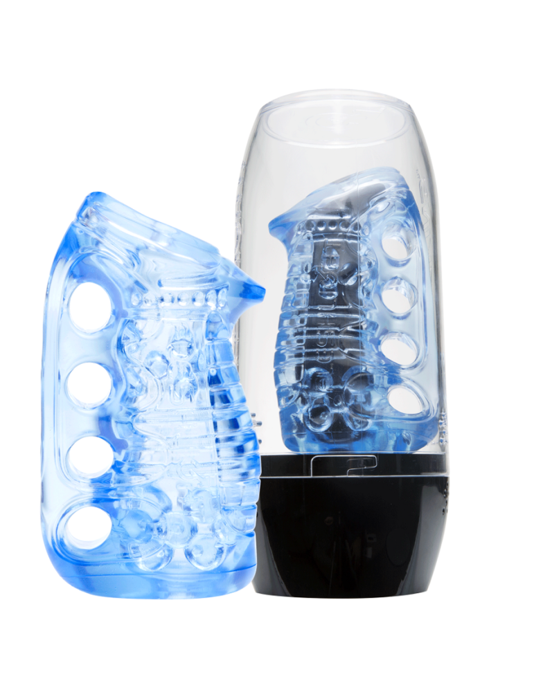 masturbateur fleshkins bleu glacier avec étui de séchage_4