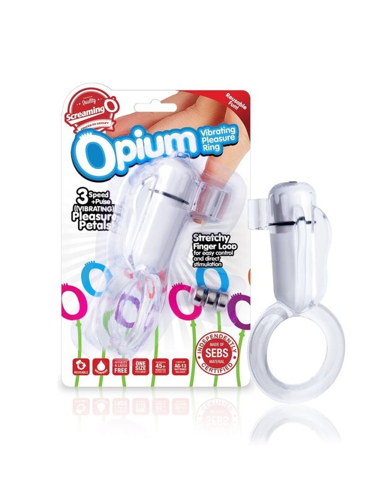 screaming o anneau vibrant doigt vibrant blanc opium