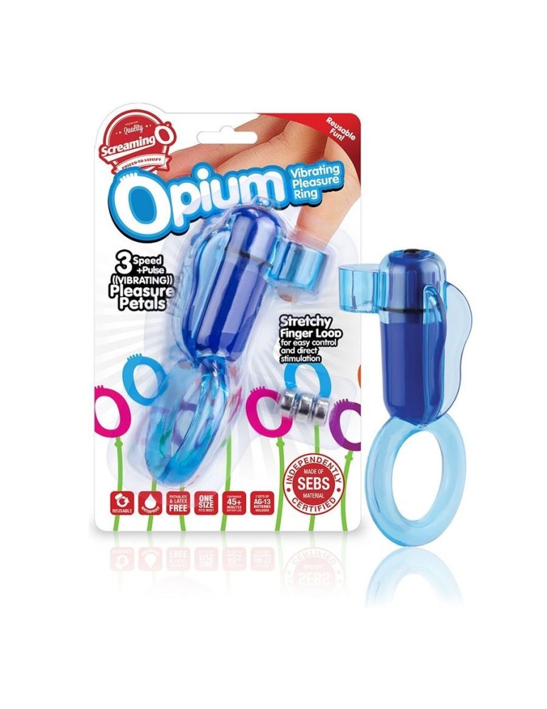 screaming o anneau vibrant doigt vibrant bleu opium