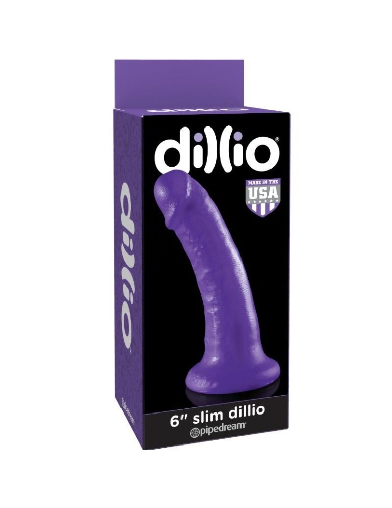 gode dillio slim avec ventouse - violet 15,3 cm_2
