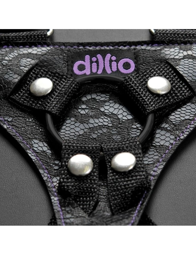 sangle dillio sur harnais avec sangles et gode 15 cm_4