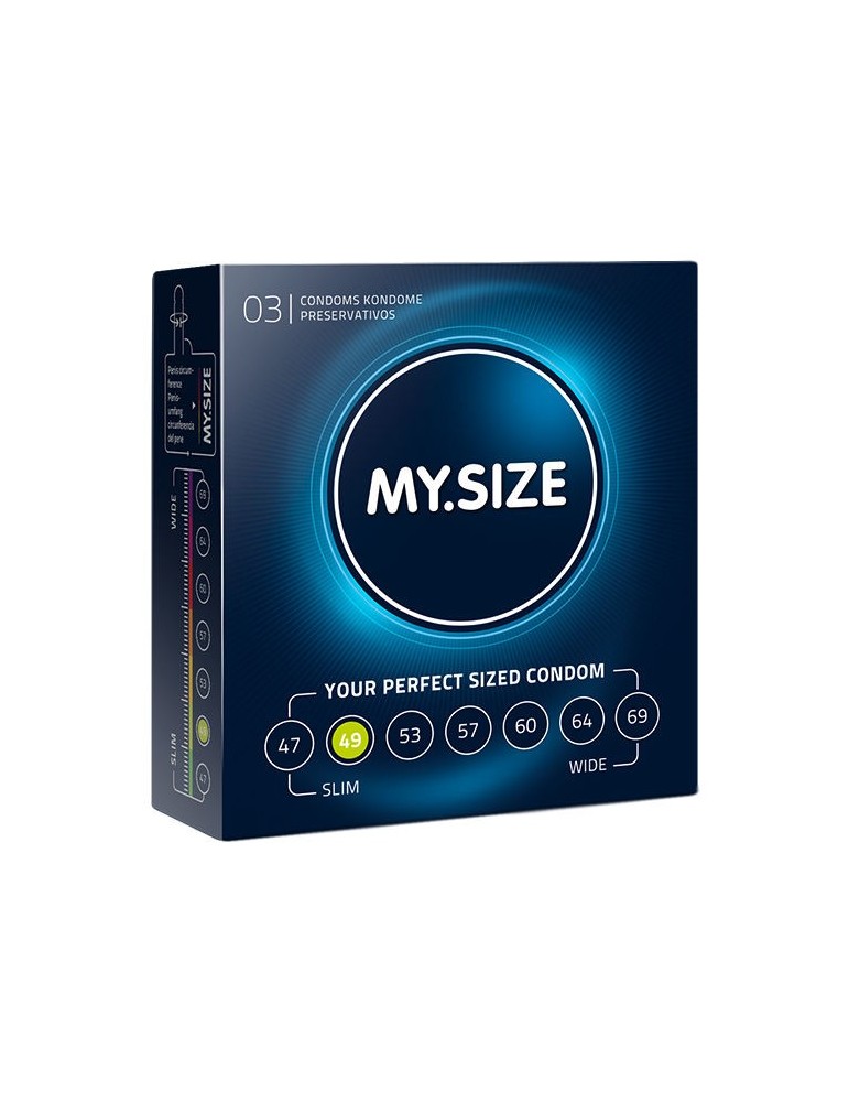 ma taille préservatif naturel latex 49mm 3uts