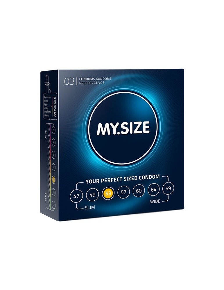 ma taille préservatif naturel latex 53mm 3uts