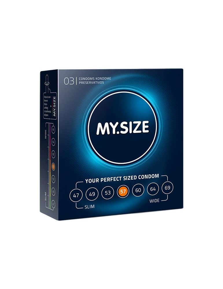 ma taille préservatif naturel latex 57mm 3 unités