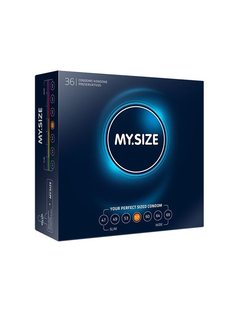 ma taille préservatif naturel latex 57mm 36 unités