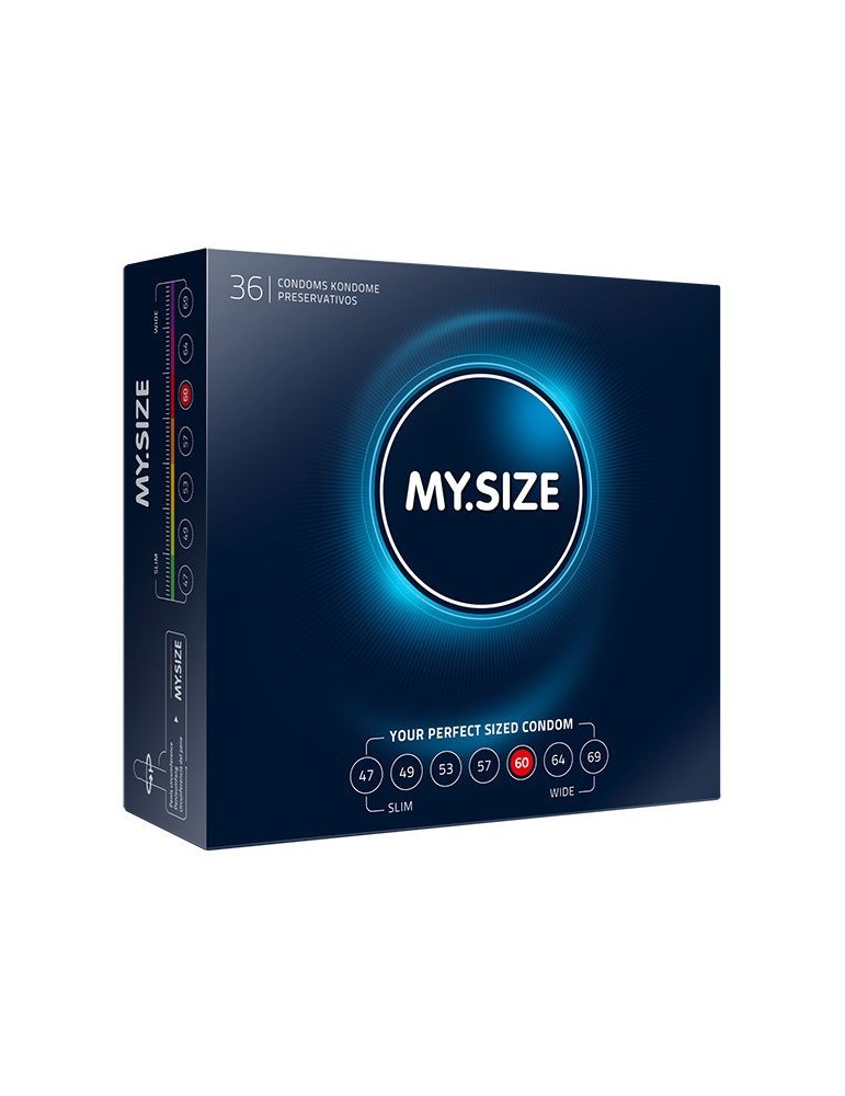 my size préservatif naturel latex 60mm 36 unités