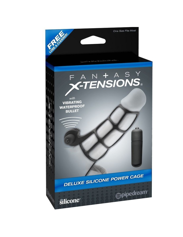 manchon de pénis en silicone de luxe avec vibromasseur