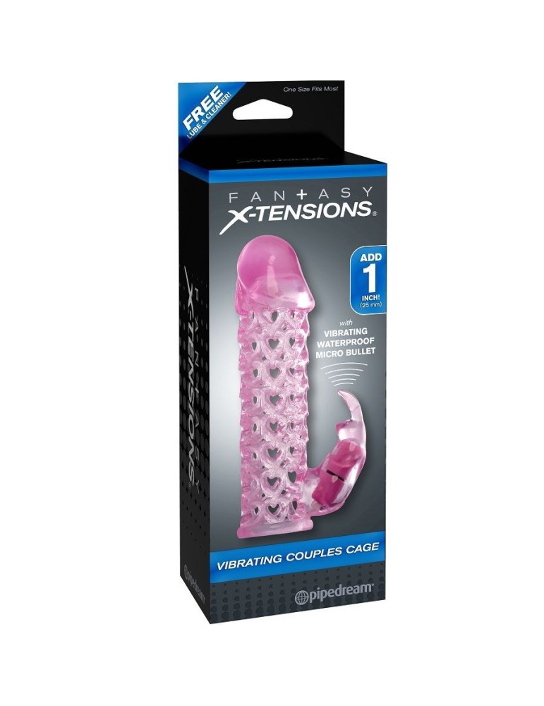 xtensions couverture de vibromasseur couple cage rose