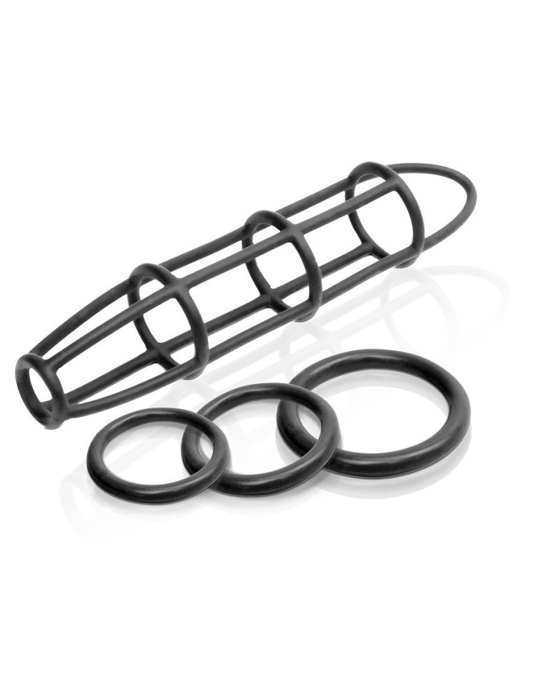 fétiche fantaisie élite envoyé gaine et anneaux de pénis noirs_2