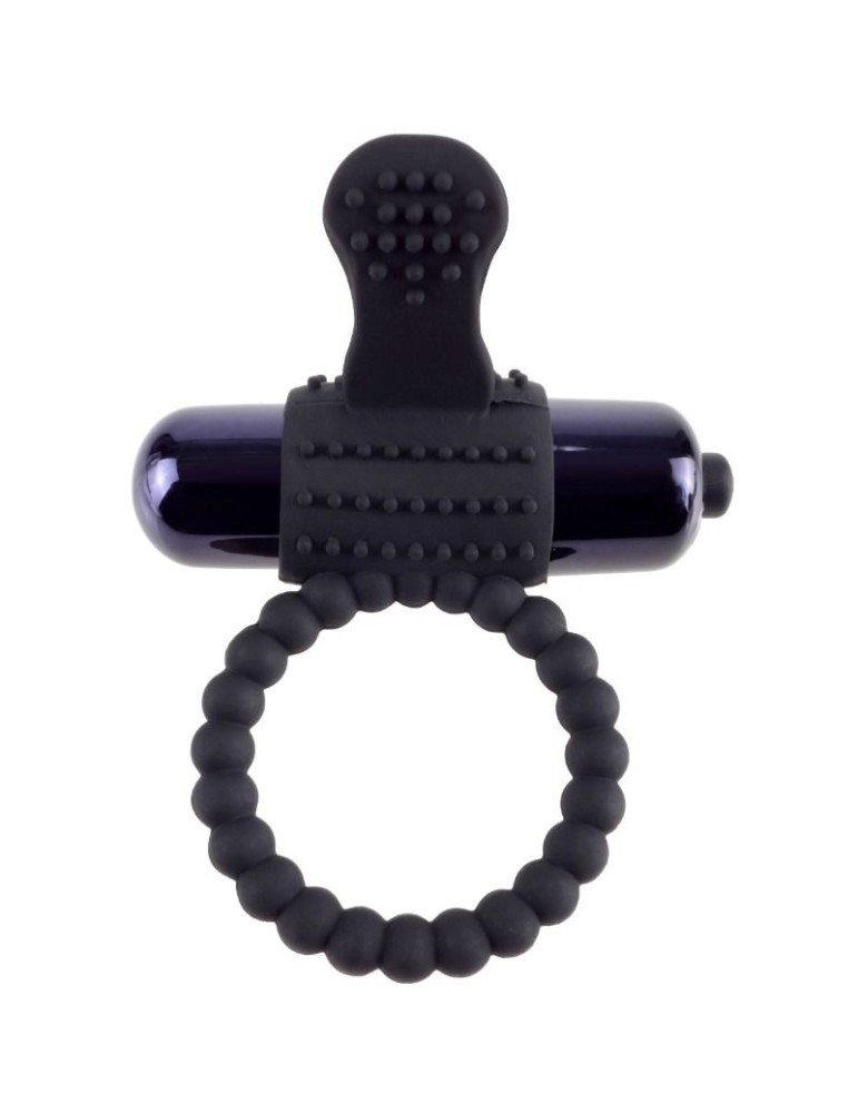 anneau vibrante en silicone noir fantaisie c-ring_2