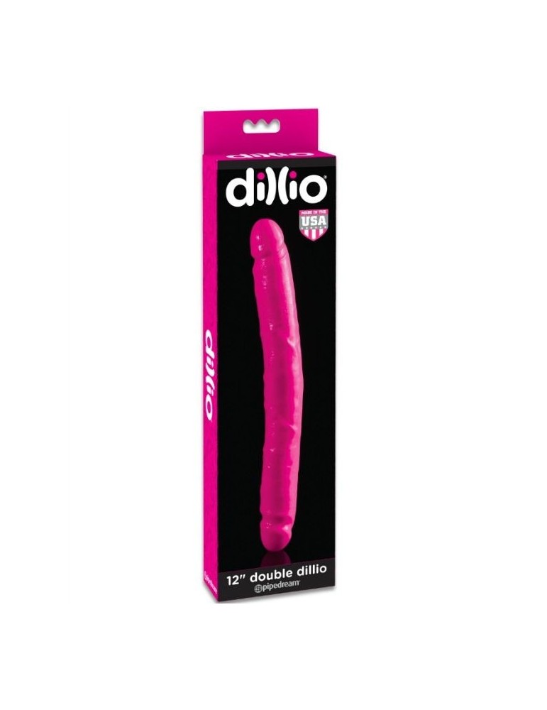 dillio double gode 30,5 cm rose_2