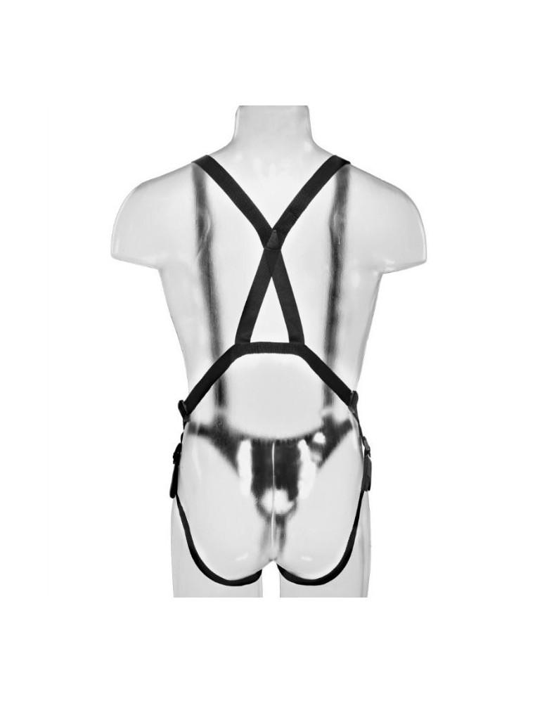 strap-on avec gode creux 25,5 cm et bretelles noires_5