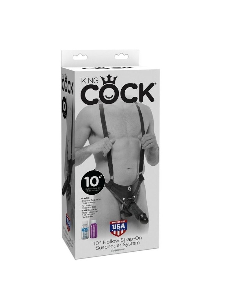 strap-on avec gode creux 25,5 cm et bretelles noires_7