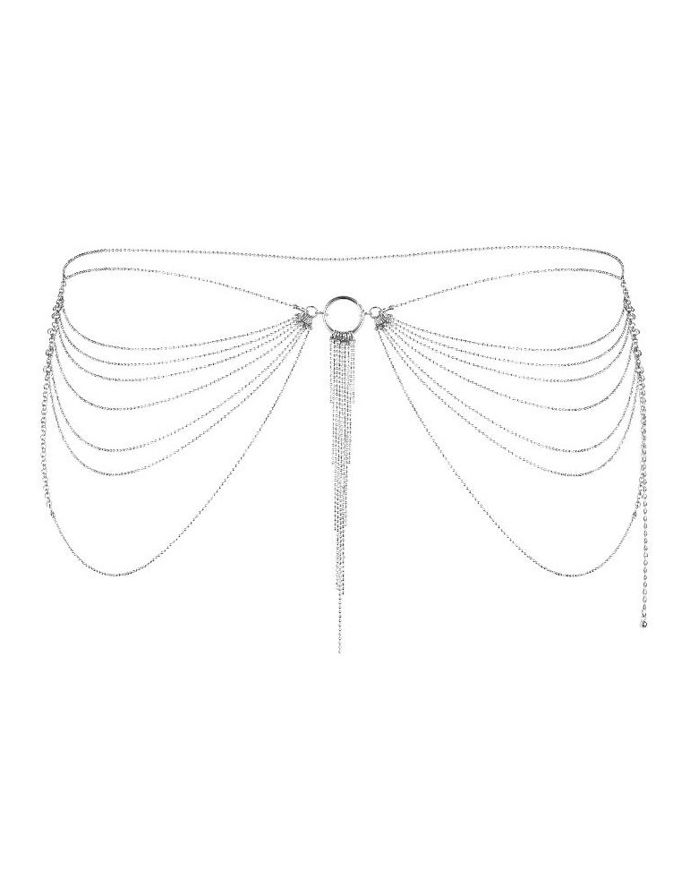 magnifique bijou chaîne de taille en métal argenté