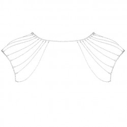 magnifique bijou chaîne en métal argenté dos et épaule_3