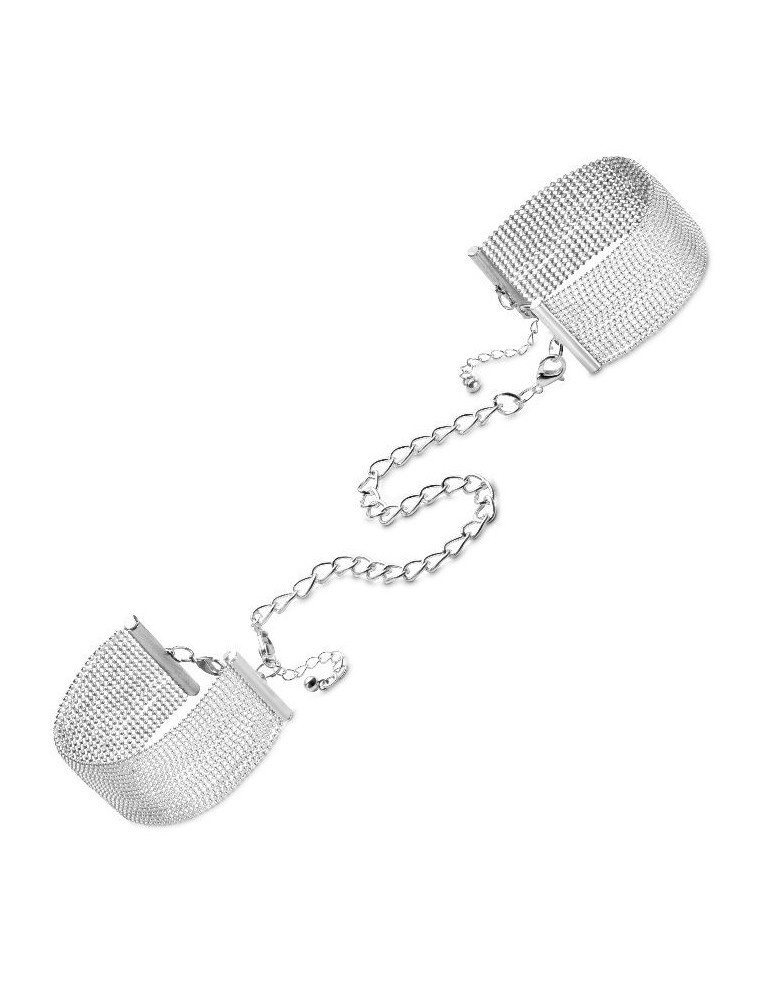 magnify bracelets / menottes à chaînes métalliques argentées