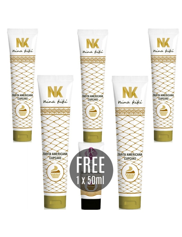 nina kikí lubrifiant saveur de gâteau américain cupcake 125ml 5 + 1 voyage kiki gratuit