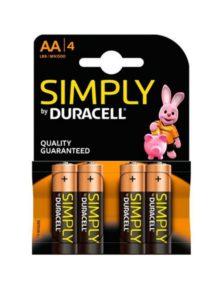 pile alcaline basique duracell aa lr6 blister * 4