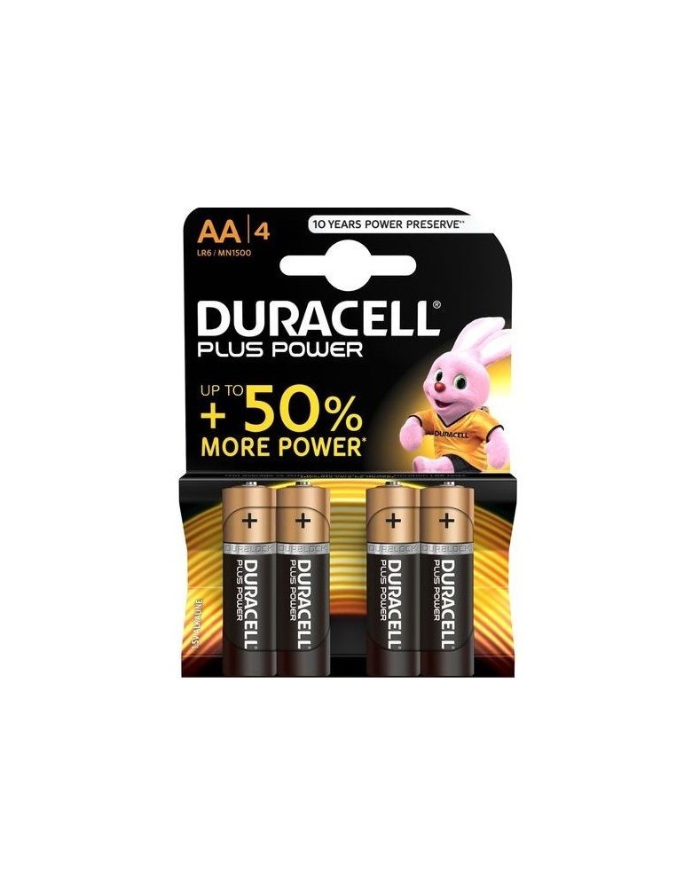 pile alcaline duracell plus power aa lr6 blister * 4