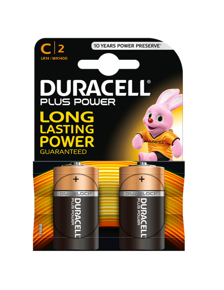 pile alcaline duracell plus power c lr14 blister * 2