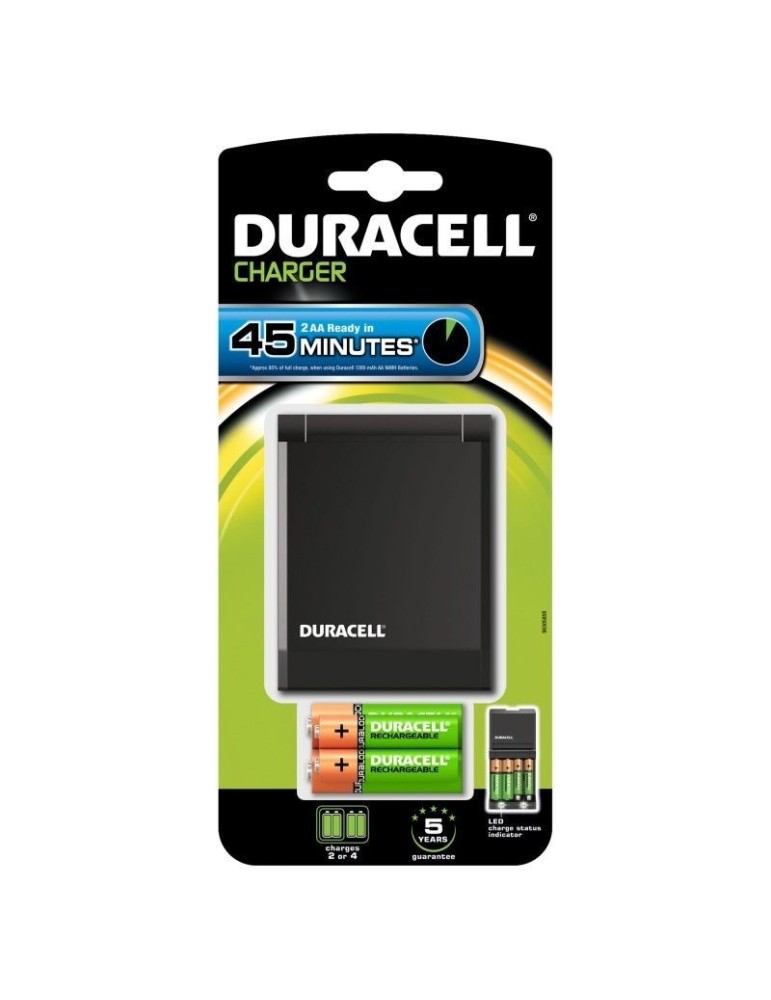 chargeur rapide duracell 45min. + 2xaa 1700 mah + 2xaaa 750 mah
