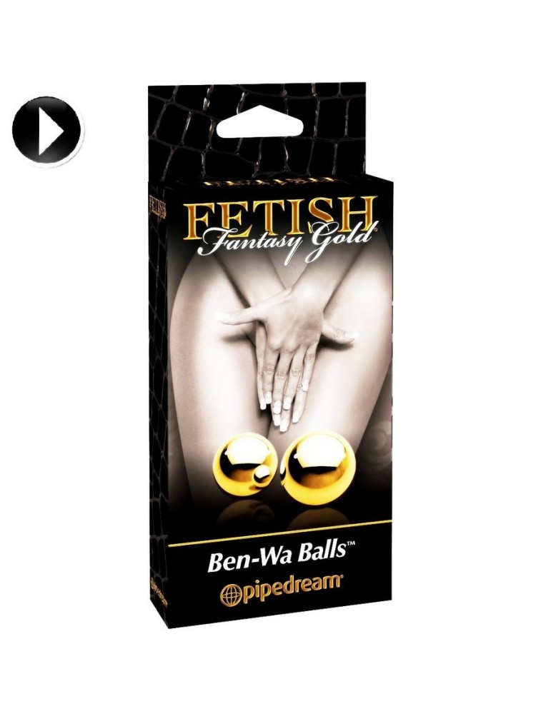 fétiche fantaisie or moyen boules de ben-wa en métal doré_2