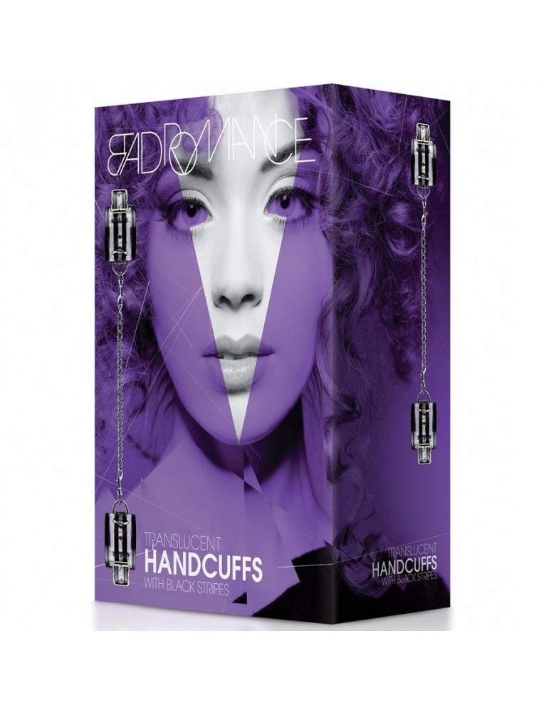 menottes bad romance translucides / noires avec fermoir
