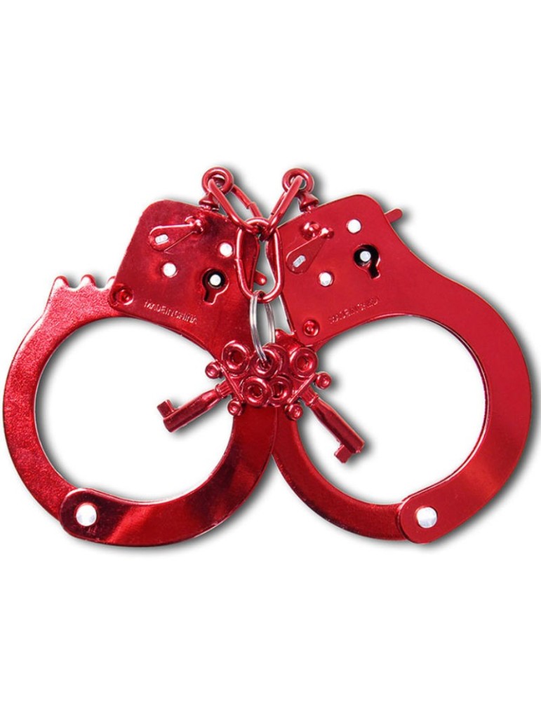 fétiche série fantastique menottes anodisées rouges