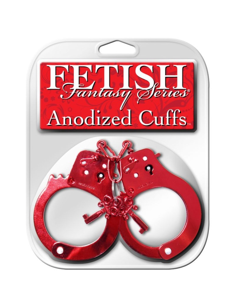 fétiche série fantastique menottes anodisées rouges_4