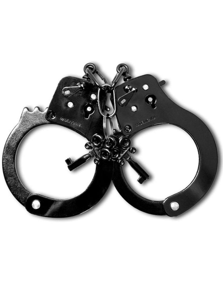 menottes anodisées noires de la série fetish fantasy