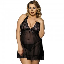 nuisette subblime queen plus avec broderie florale sur les seins