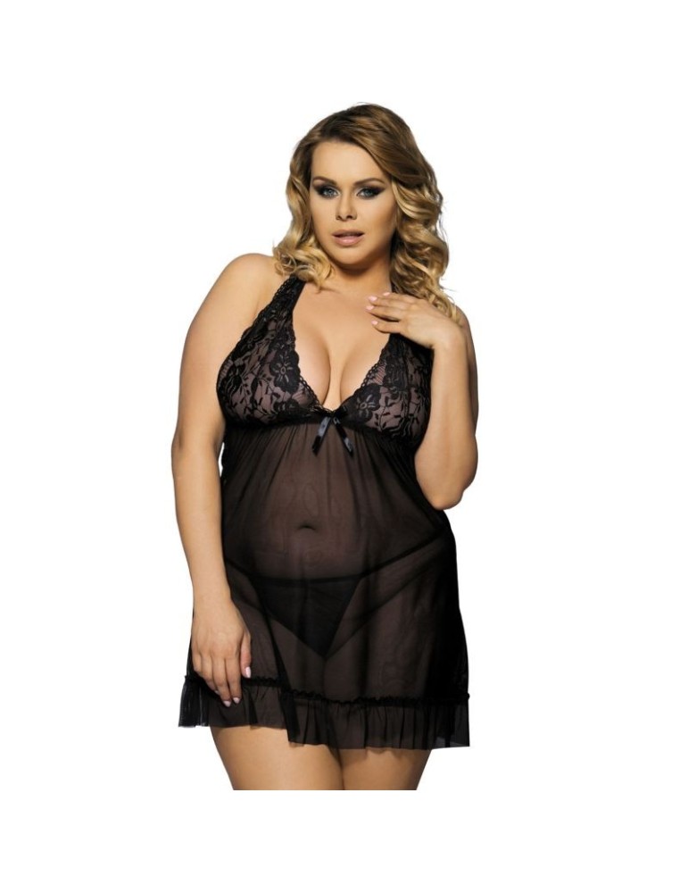 nuisette subblime queen plus avec broderie florale sur les seins