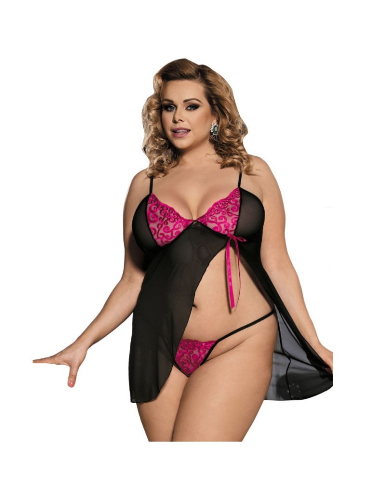subblime queen plus nuisette noire et rose