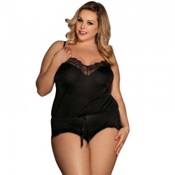 subblime queen plus teddy en dentelle florale noire