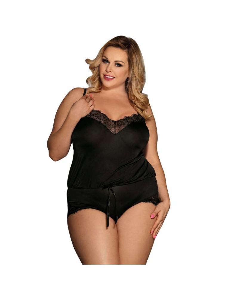 subblime queen plus teddy en dentelle florale noire