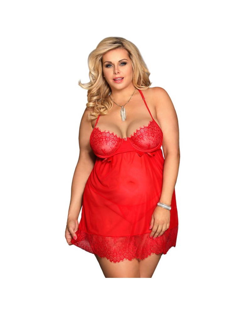 nuisette subblime queen plus avec nœuds rouges_2