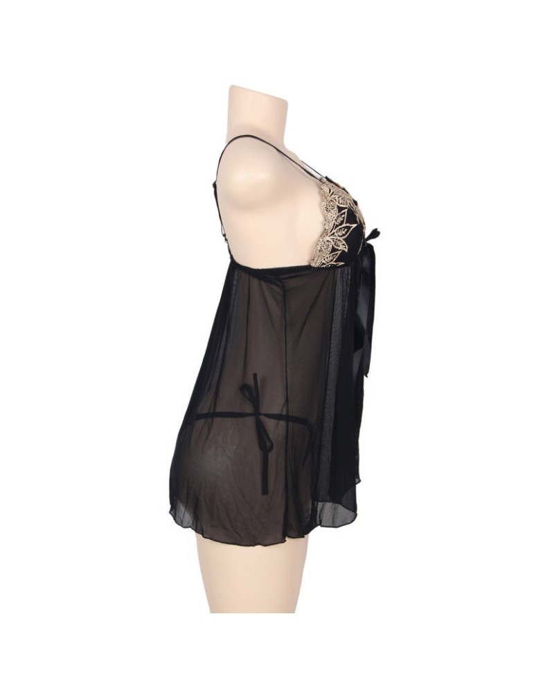 nuisette broderie florale beige subblime queen plus_2