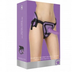 harnais ouch deluxe avec gode silicone souple lilas 20,5cm_3