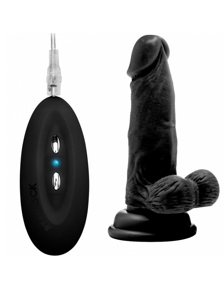 vibromasseur real rock 001 100% 15 cm (11cm ins) noir réaliste_2