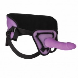 harnais ouch deluxe avec gode silicone souple lilas 25,5cm_3