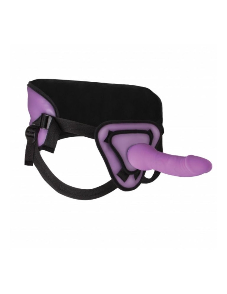 harnais ouch deluxe avec gode silicone souple lilas 25,5cm_3