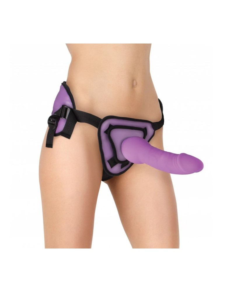 harnais ouch deluxe avec gode silicone souple lilas 25,5cm_4
