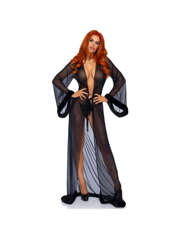 leg avenue peignoir et string noir taille unique