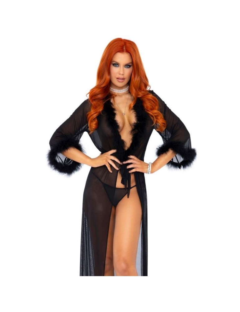 leg avenue peignoir bords marabu noir taille unique_2