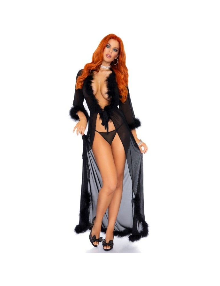 leg avenue peignoir bords marabu noir taille unique_3