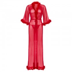 leg avenue peignoir bordures marabu rouge taille unique_4
