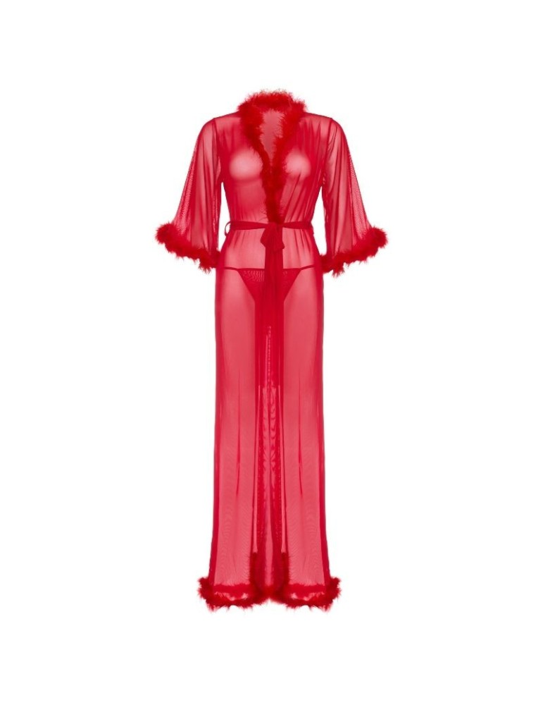 leg avenue peignoir bordures marabu rouge taille unique_4